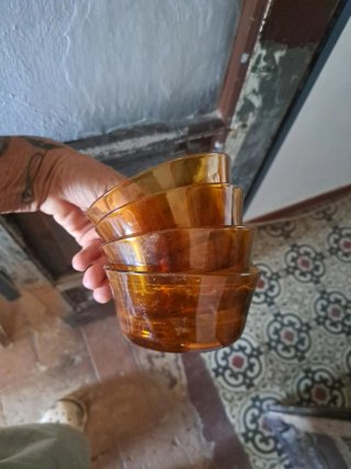 Vajilla Duralex Ámbar Años 70/80
