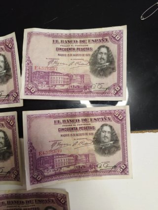 Billetes 50 Ptas Banco de España 1928 (5 uds)