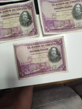 Billetes 50 Ptas Banco de España 1928 (5 uds)