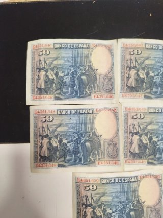 Billetes 50 Ptas Banco de España 1928 (5 uds)