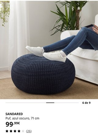 Puf SANDARED 71cm IKEA Gris