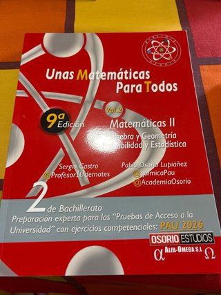 Libros unas matematicas para todos vol. 1 y 2