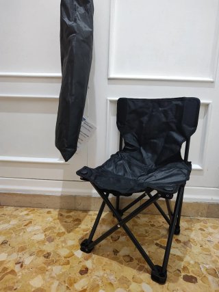 Silla de playa plegable negra, pequeña