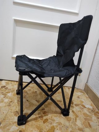 Silla de playa plegable negra, pequeña