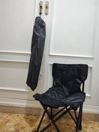 Silla de playa plegable negra, pequeña