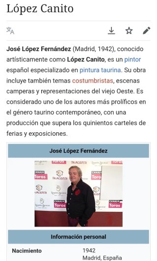 Cuadro Oleo Taurino López Canito