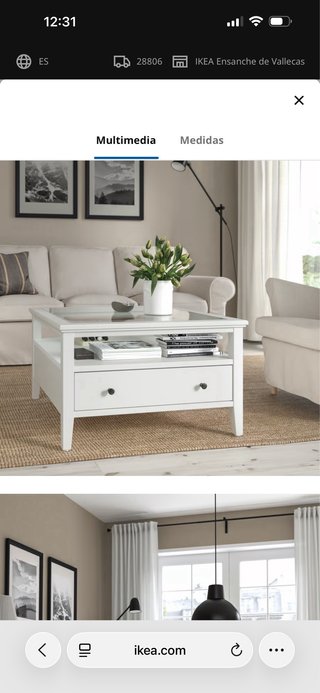 Mesa de centro Ikea Idanas cristal