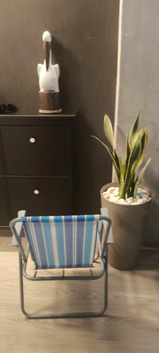 Silla Plegable Camping Niños Rayas Azul