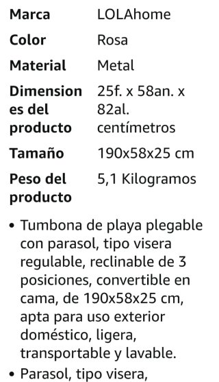 Tumbona LOLA home Playa/Jardín Rosa