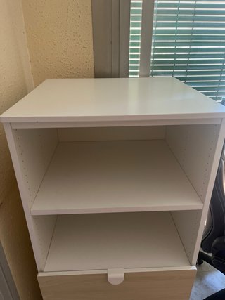 Mueble 2 cajones blanco y madera