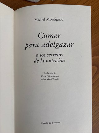 Libro comer para adelgazar de Michel Montignac