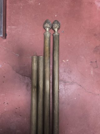 4 Barras cortina bronce antiguas