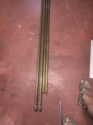 4 Barras cortina bronce antiguas