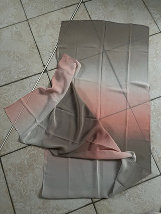 Foulard largo de gasa salmom gris blanco degradead