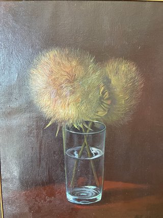 Cuadro Diente de León Pintado a Mano