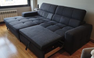 Sofá Cama Tela Negro
