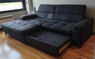 Sofá Cama Tela Negro