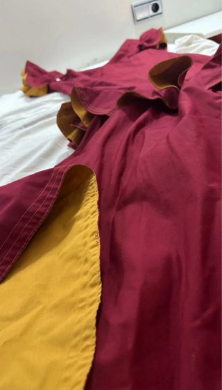 Vestido Gitana Burdeos Mangas Cortas