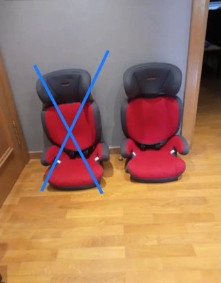 2 Sillas coche para niños rojo/gris
