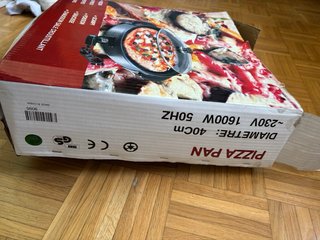 Paellera/Sartén Eléctrica Pizza 40cm 1600W
