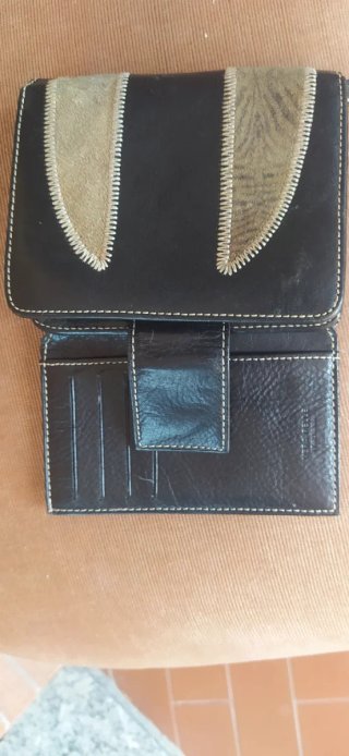 Portafoglio Roberto Cavalli nero e beige