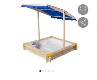 Arenero infantil con techo azul