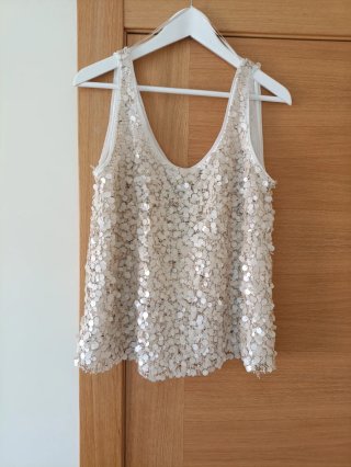 Top lentejuelas tirantes blanco