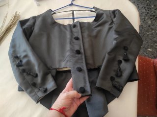 Corpiño Fallera adulta Negro Manga Larga