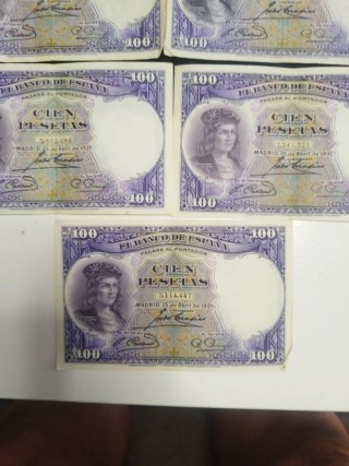 Lote 6 Billetes 100 Pesetas 1931 Banco de España