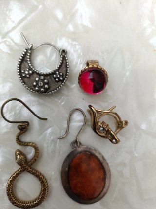 Lote de Pendientes Variados plata . sin pareja ...