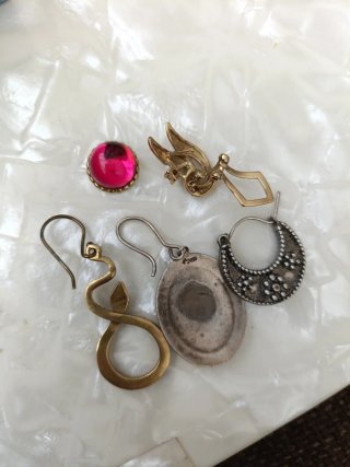 Lote de Pendientes Variados plata . sin pareja ...
