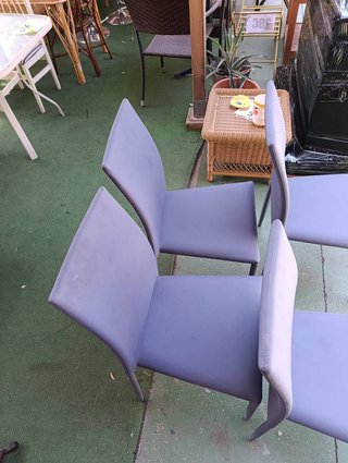 CONJUNTO 4 SILLAS COMEDOR GRIS