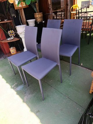 CONJUNTO 4 SILLAS COMEDOR GRIS