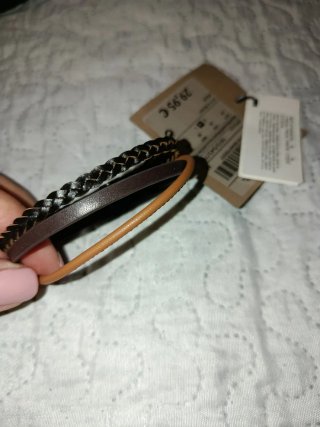 Pulsera trenzada y cuero