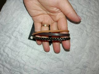 Pulsera trenzada y cuero