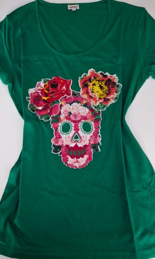 Camiseta Kenzo verde con flores