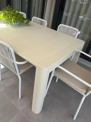 Mesa de jardín Sklum blanca