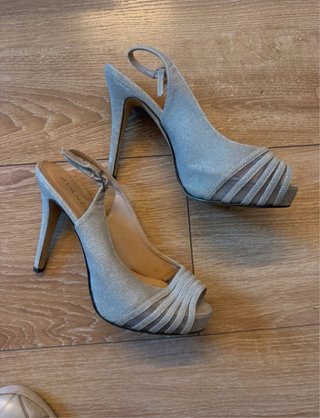 Zapatos de fiesta plateados Avance Talla 39