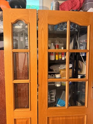 Puertas de madera para salon con cristal