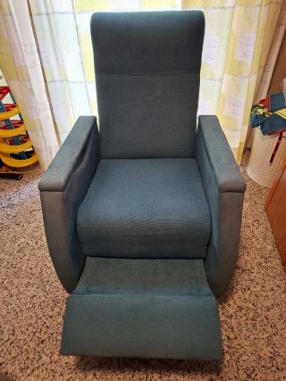 Butaca reclinable tela color verde azulado