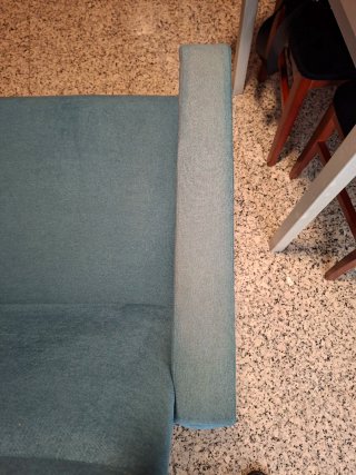 Butaca reclinable tela color verde azulado