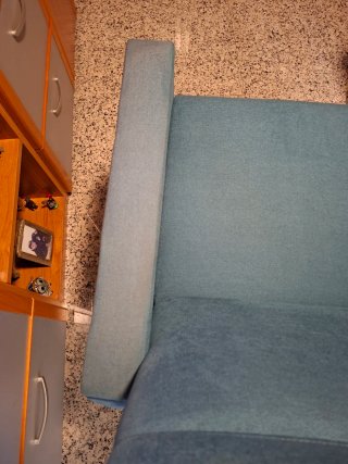Butaca reclinable tela color verde azulado