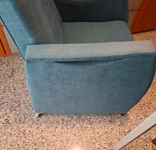 Butaca reclinable tela color verde azulado