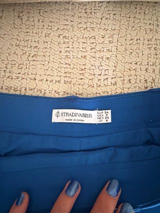 Falda Stradivarius azul