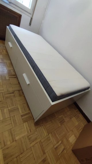 Cama nido blanca con 2 cajones y colchón