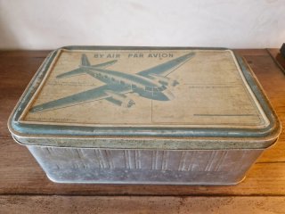Caja Vintage BY AIR PAR AVION Metal años 60