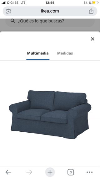 Sofá 2 plazas azul oscuro Ikea