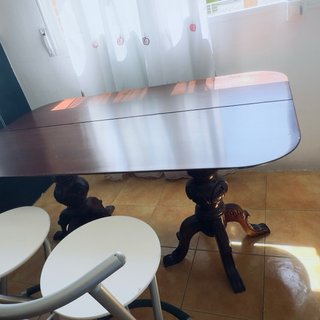 Mesa madera con 2 bancas