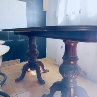 Mesa madera con 2 bancas