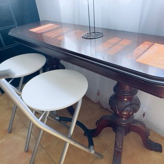 Mesa madera con 2 bancas